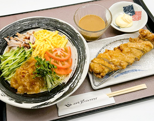 冷し中華と若鶏の唐揚げ